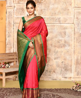 Red-Green Kanjivaram Silk Saree